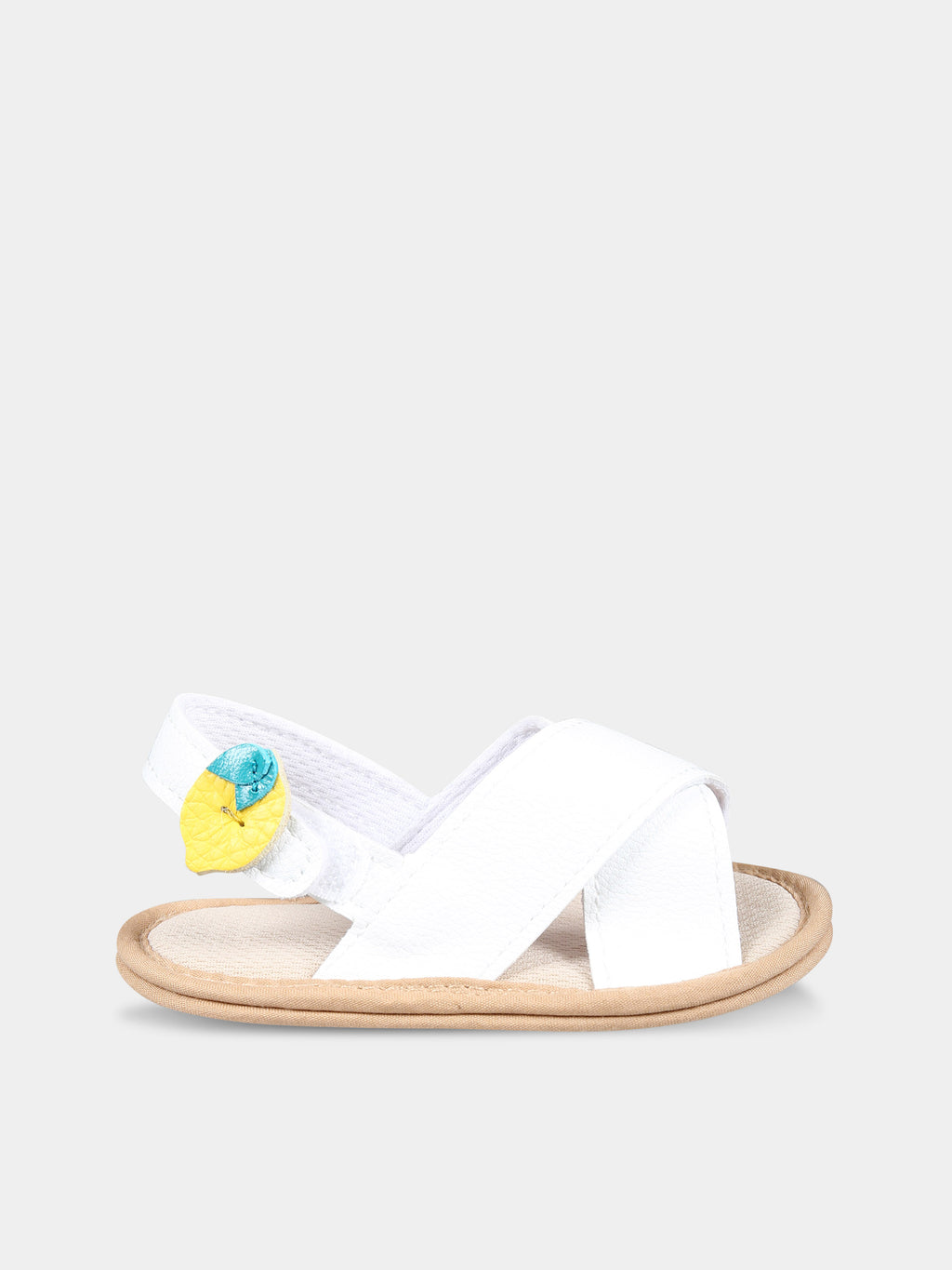 White sandals for babykids with lemons
